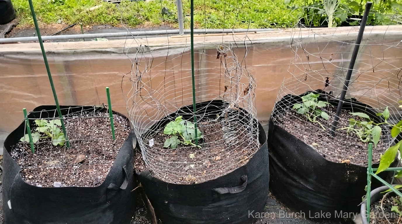 Giant watermelons are planted